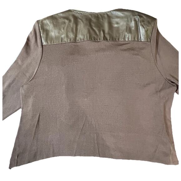 Nygard Women’s Genuine Leather And Knit Full Zip Jacket Bronze Plus Size 3XL - Picture 7 of 9